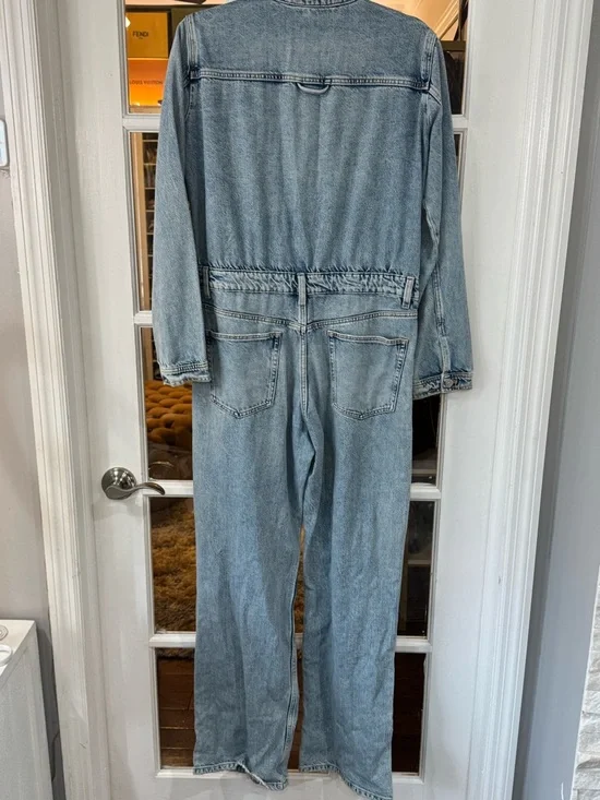 Zara Light Blue Denim TRF jumpsuit - Picture 5 of 7